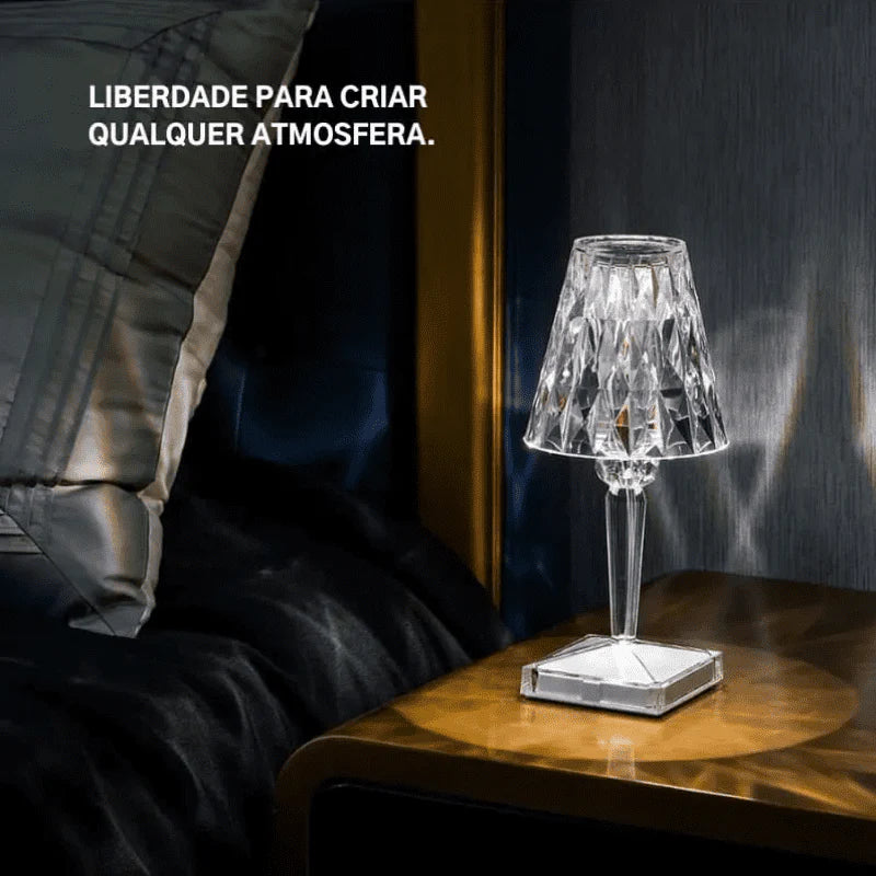 Luminária de mesa LED diamante 3 em 1 recarregável, sem fio