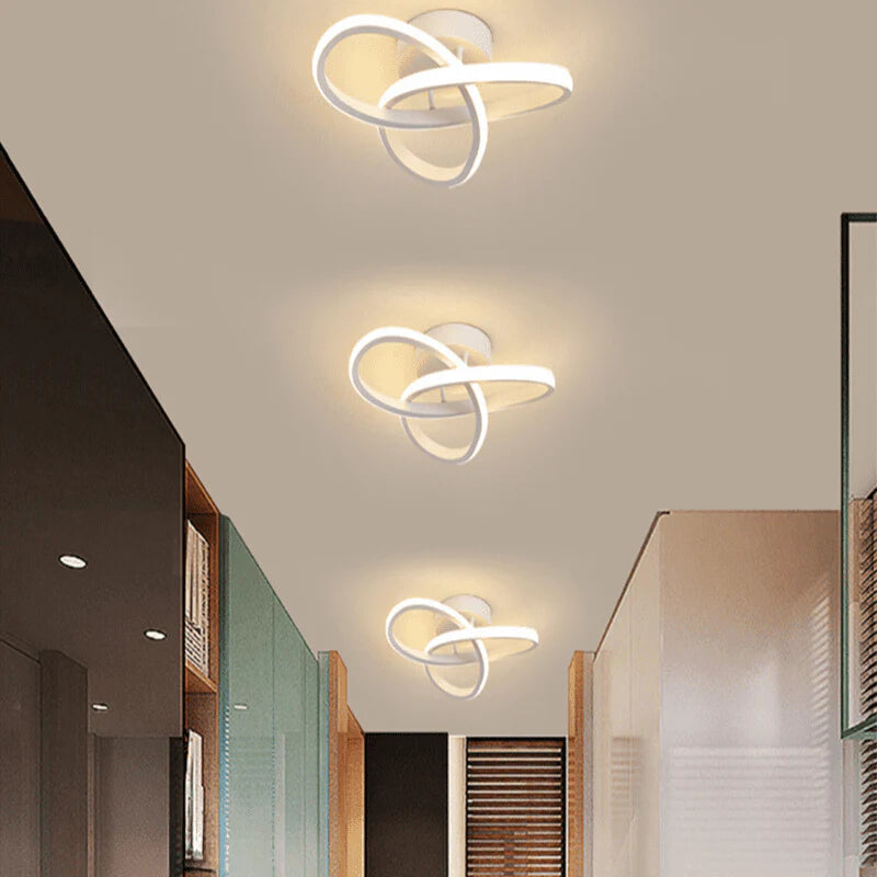 Luminária de teto LED espiral, minimalista e moderna