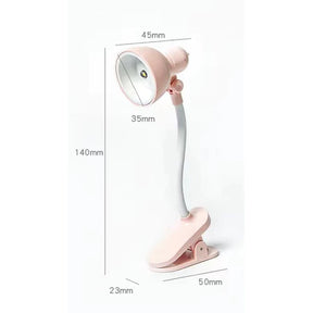 Luminária LED portátil ajustável com clip para leitura e mesa