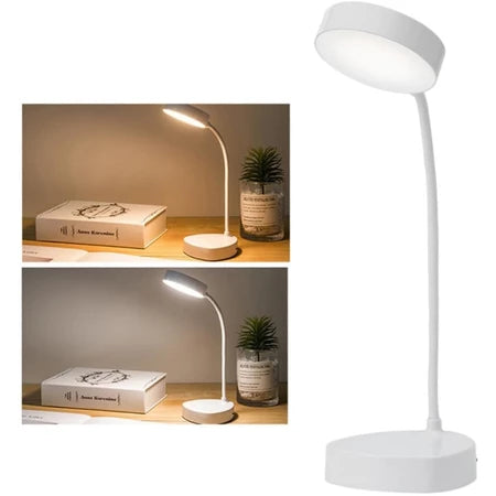 Luminária de mesa LED recarregável com suporte para celular e sensor de toque