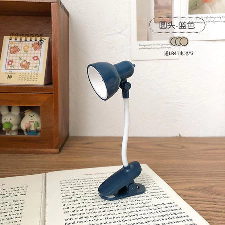 Luminária LED portátil ajustável com clip para leitura e mesa