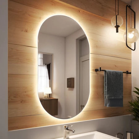 Espelho oval com moldura metálica – 80x50cm ou 50x40cm