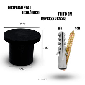 Espelho redondo com alça em couro costurado e suporte para parede – 30cm a 60cm