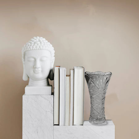Vaso decorativo em vidro com alto-relevo – 24cm